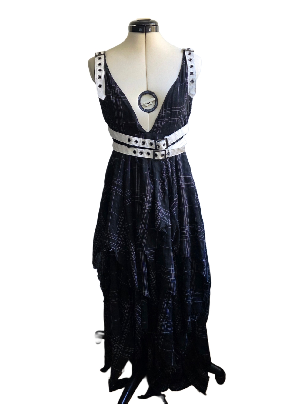 NWOT Distortion Plaid Midi Dress